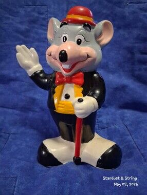 Vintage 1983 Chuck E. Cheese Hard Plastic Bank ~